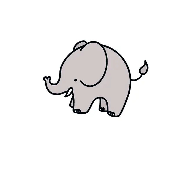 disegni di disegni di elefante da colorare passo 9