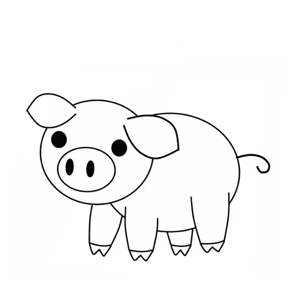 disegni di disegni di maiale da colorare passo 9