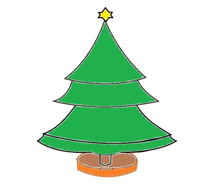 disegni di disegni di albero Natale da colorare passo 9