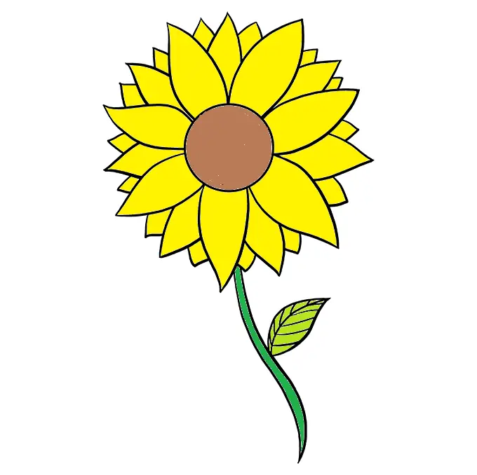 disegni di disegni di girasole da colorare passo 7