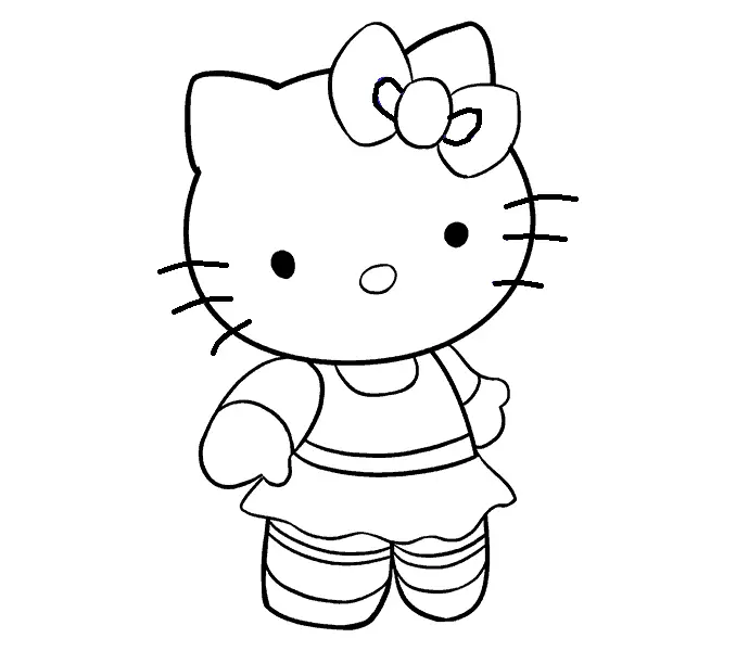 disegni di disegni di Hello Kitty da colorare passo 13