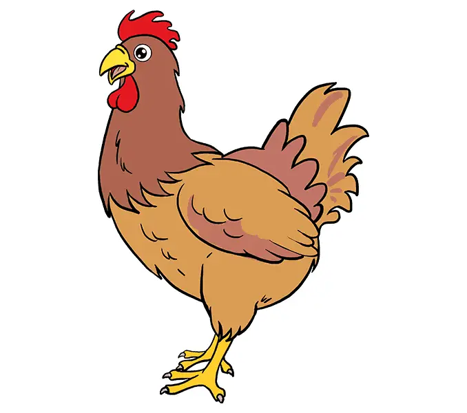 disegni di disegni di gallina da colorare passo 10
