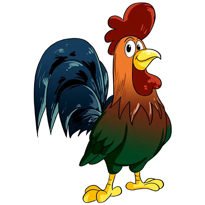 disegni di disegni di gallo da colorare passo 10