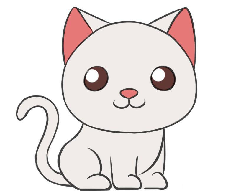 disegni di disegni di gatto da colorare passo 6