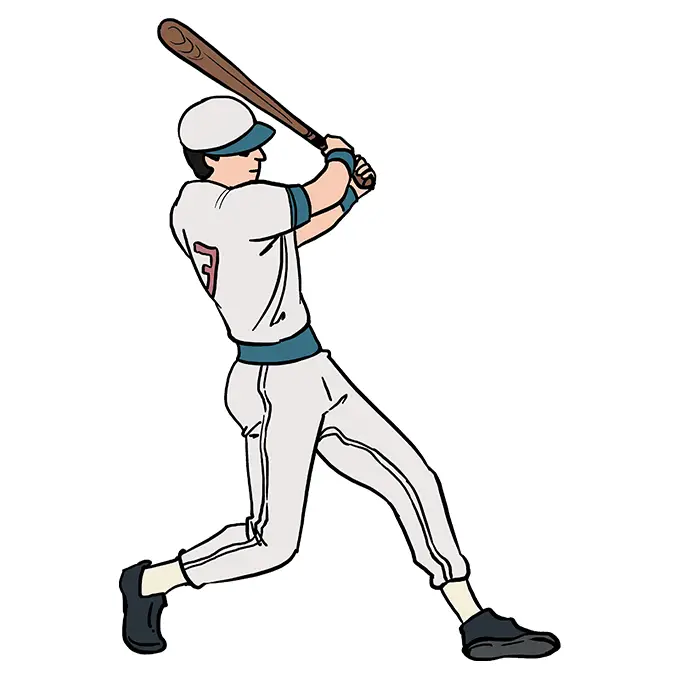 disegni di disegni di Giocatore Baseball da colorare passo 9