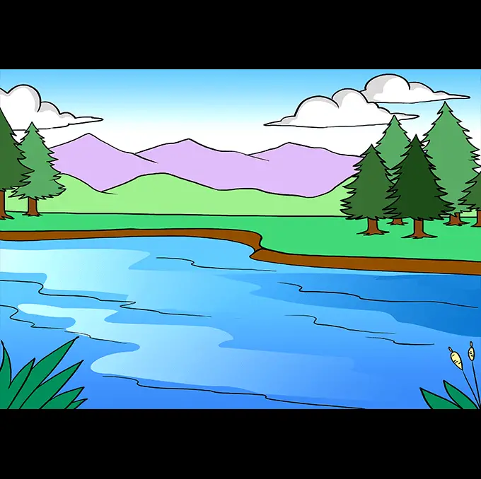 disegni di disegni di lago da colorare passo 10