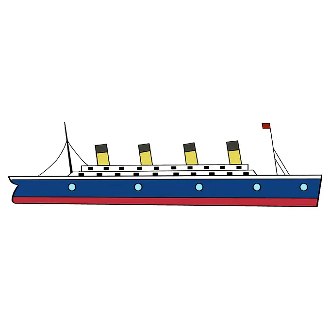disegni di disegni di nave da colorare passo 5