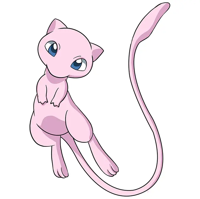 disegni di disegni di Pokemon Mew da colorare passo 7