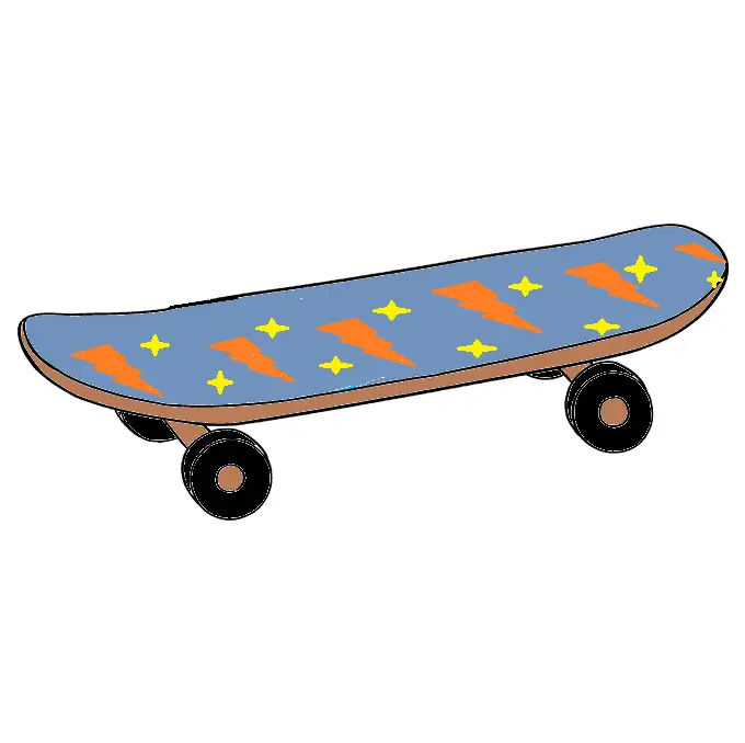 disegni di disegni di Skateboard da colorare passo 4