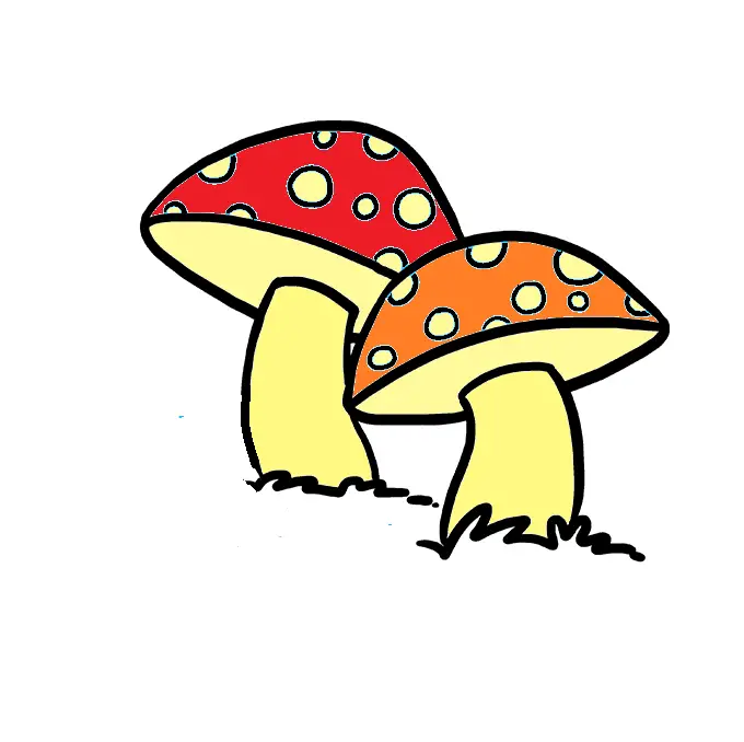 disegni di disegni-di-Funghi-da-colorare-passo-8