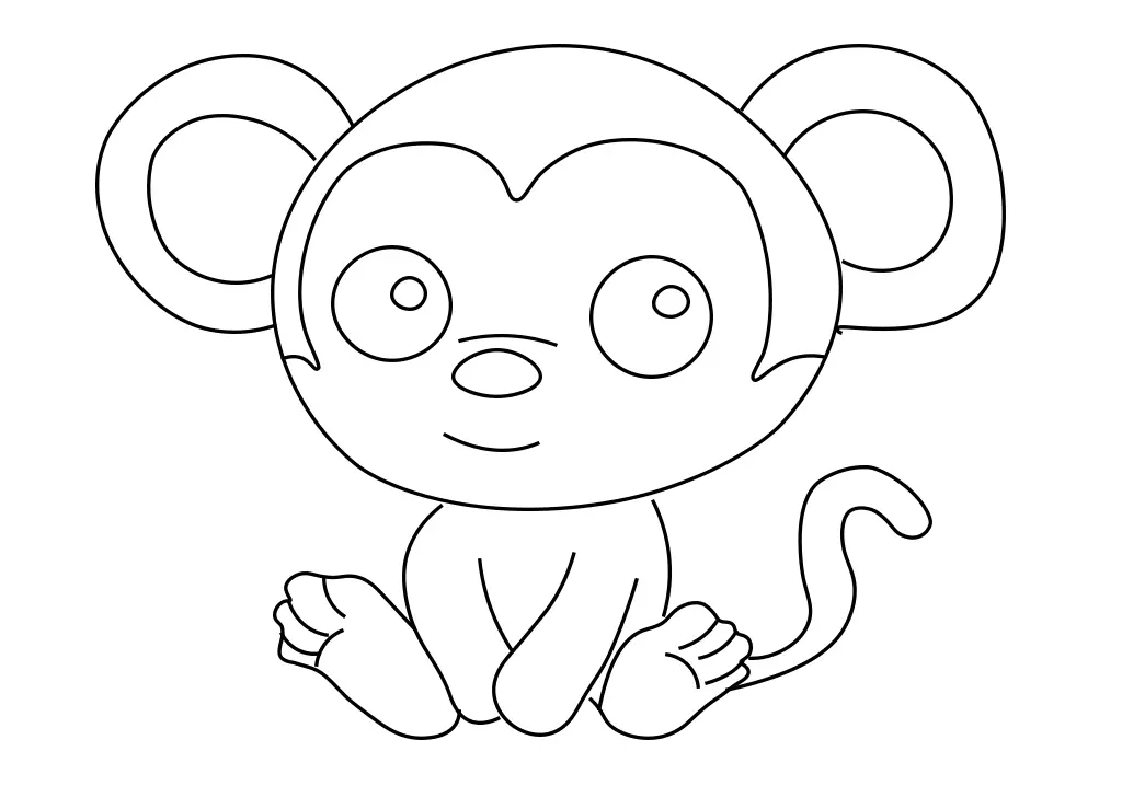 disegni di disegni-di-Scimmie-da-colorare-passo-7