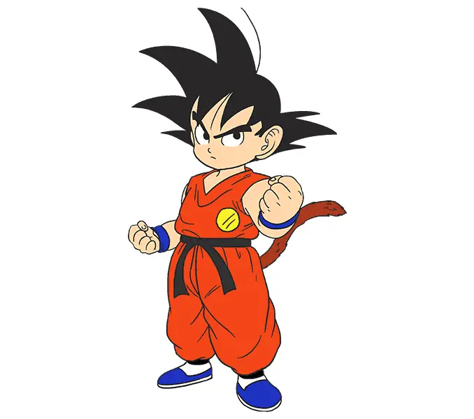 disegni di disegni-di-Son-Goku-da-colorare-passo-13