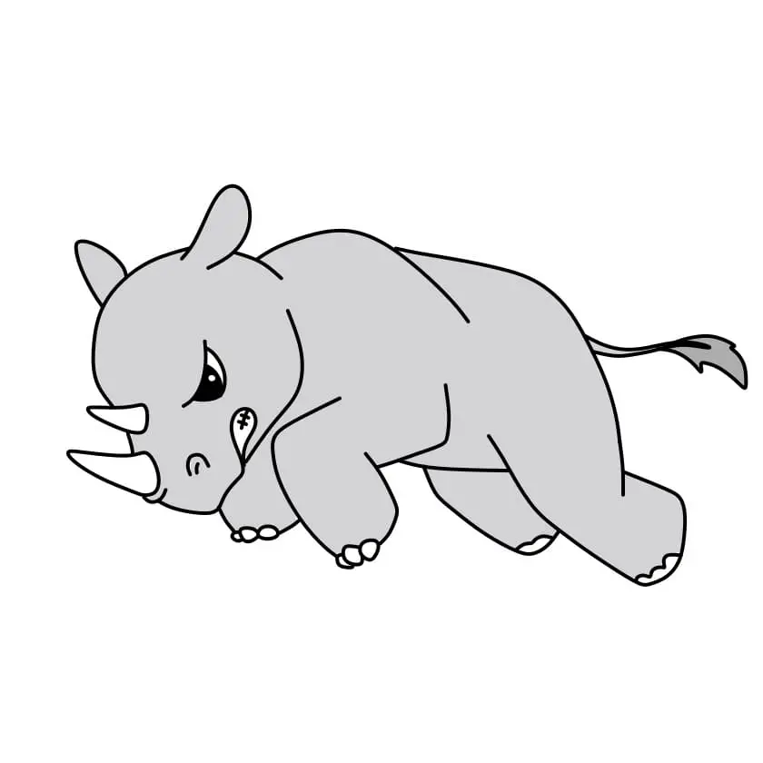 disegni di disegna-rinoceronte-passo9-3