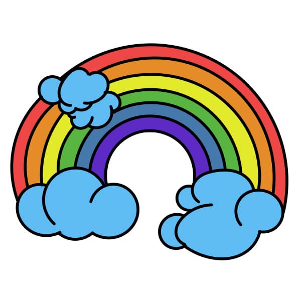 disegni di disegna-arcobaleno-passo4
