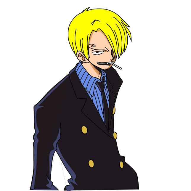 disegni di dibujo-Sanji-paso14