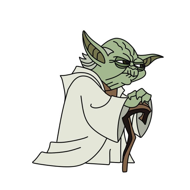 disegni di disegno-del-personaggio-di-Yoda-passo12