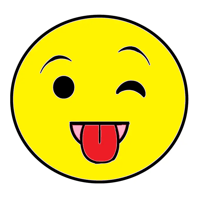 disegni di emoticon-della-lingua-di-disegno-passo6