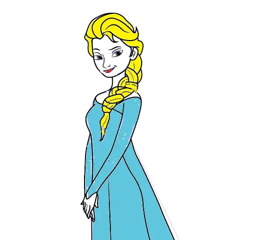 disegni di Come-disegnare-Elsa-la-regina-del-ghiaccio-passo8
