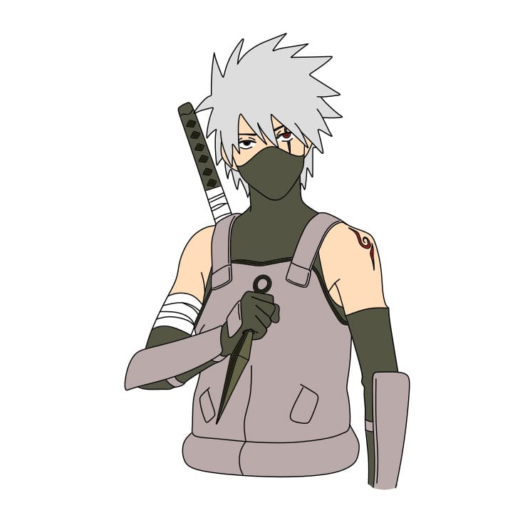 disegni di Come-disegnare-Kakashi-Hatake-passo8-2