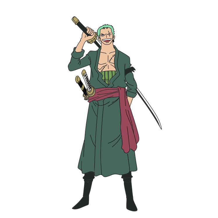 Disegni di Roronoa Zoro - Come disegnare i Roronoa Zoro passo dopo passo su