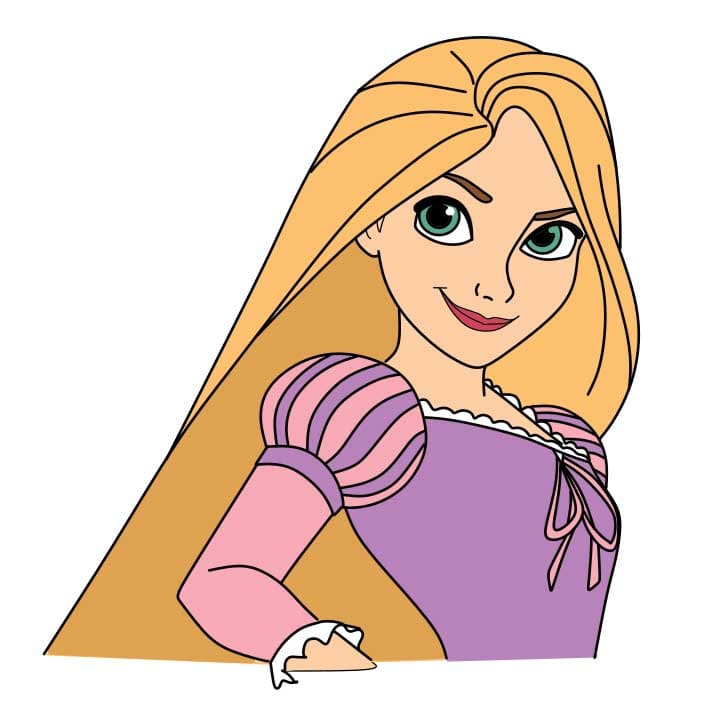 disegni di Come-disegnare-una-principessa-con-i-capelli-in-rattan-Step8
