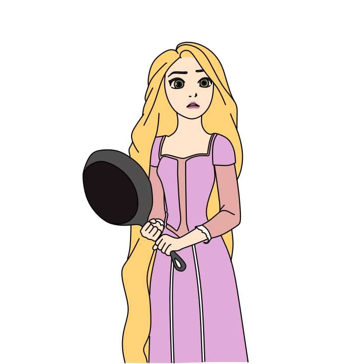 disegni di Come-disegnare-una-principessa-dai-capelli-nuvolosi-Step-10
