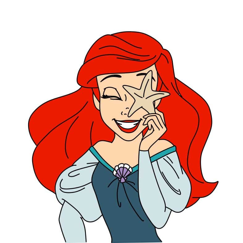 disegni di Come-disegnare-Ariel-passo-10