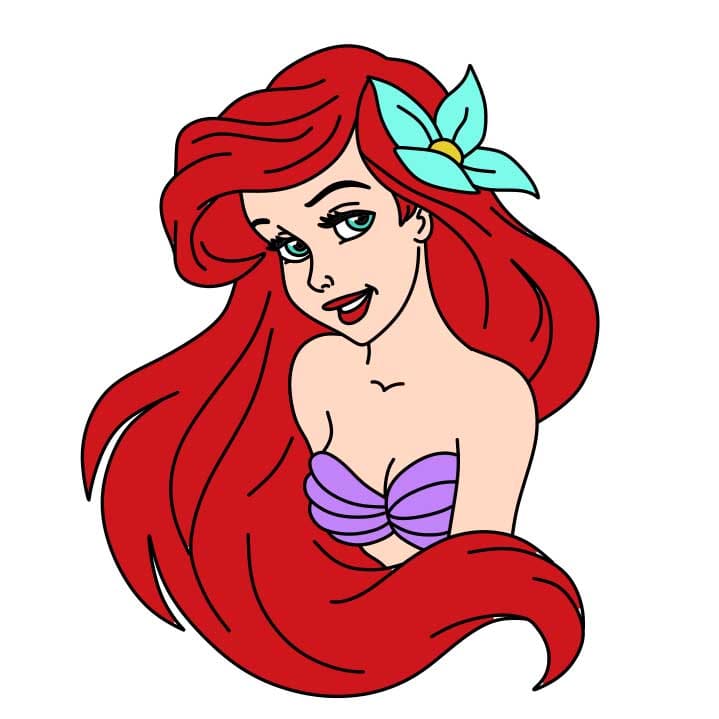 disegni di Come-disegnare-Ariel-passo-8