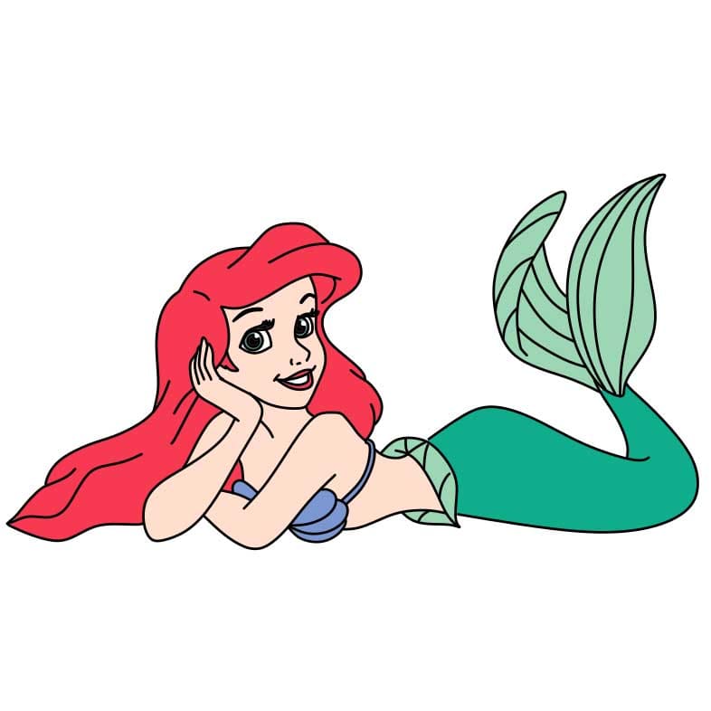 disegni di Come-disegnare-Ariel-passo-9-1