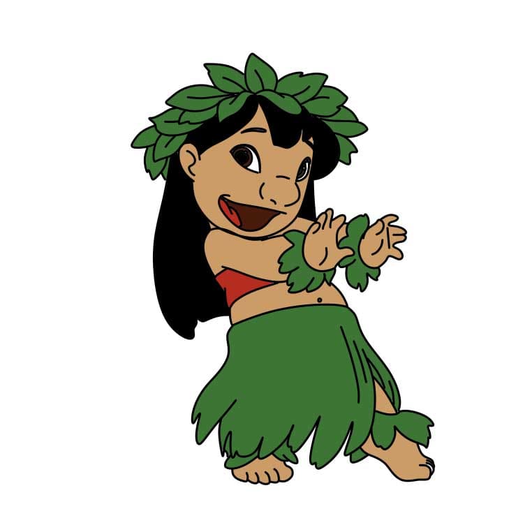 disegni di Come-disegnare-Lilo-Pelekai-Passo-10