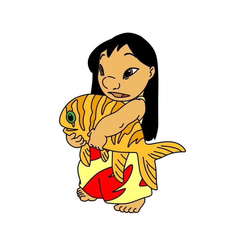 disegni di Come-disegnare-Lilo-Pelekai-Passo-9-4
