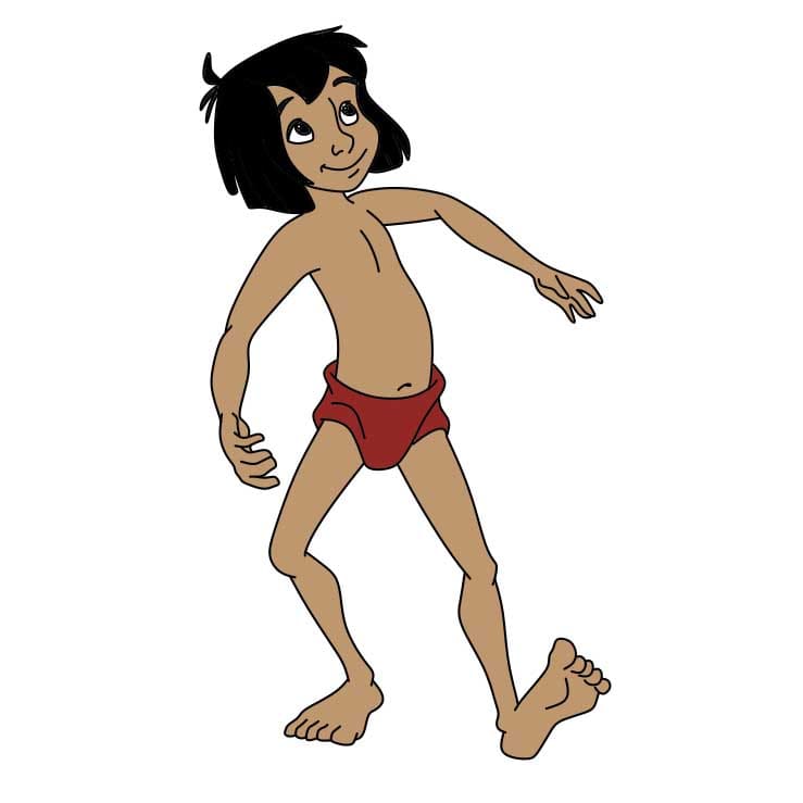 disegni di Come-disegnare-Mowgli-Passo-8-3