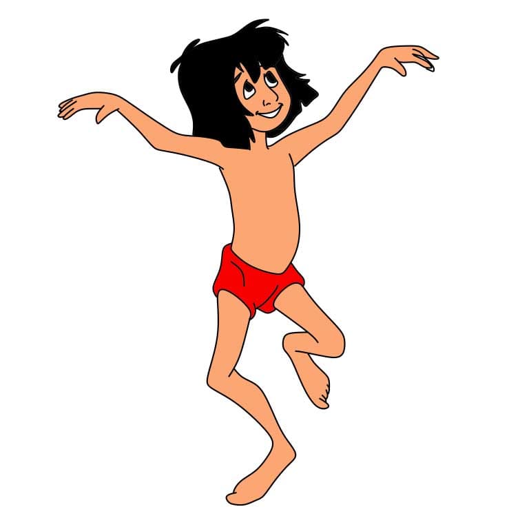 disegni di Come-disegnare-Mowgli-Passo-8-5