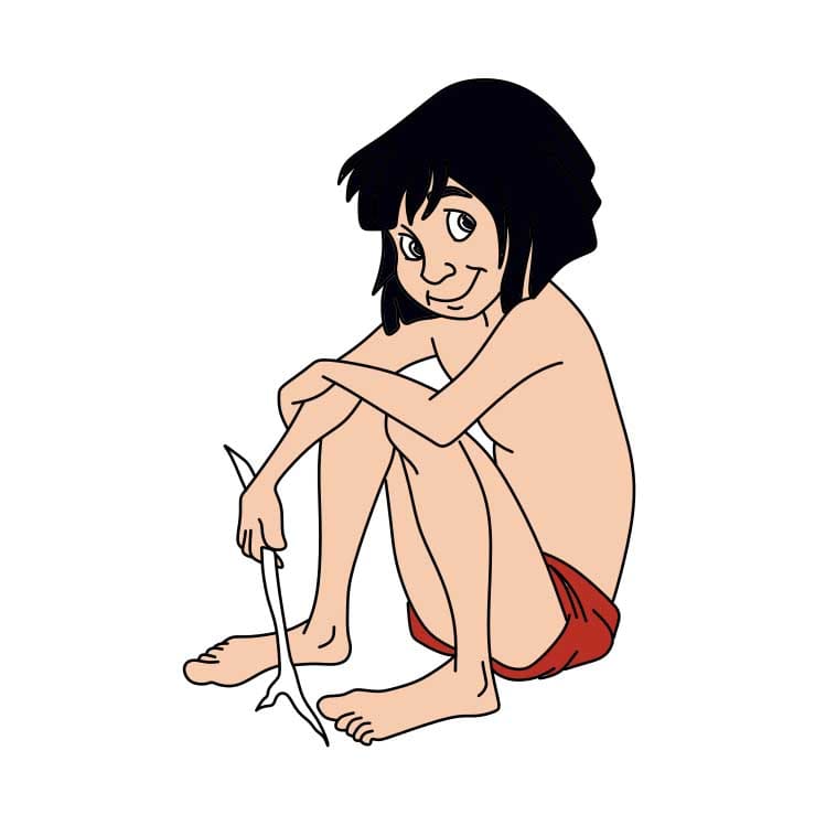 disegni di Come-disegnare-Mowgli-Passo-9