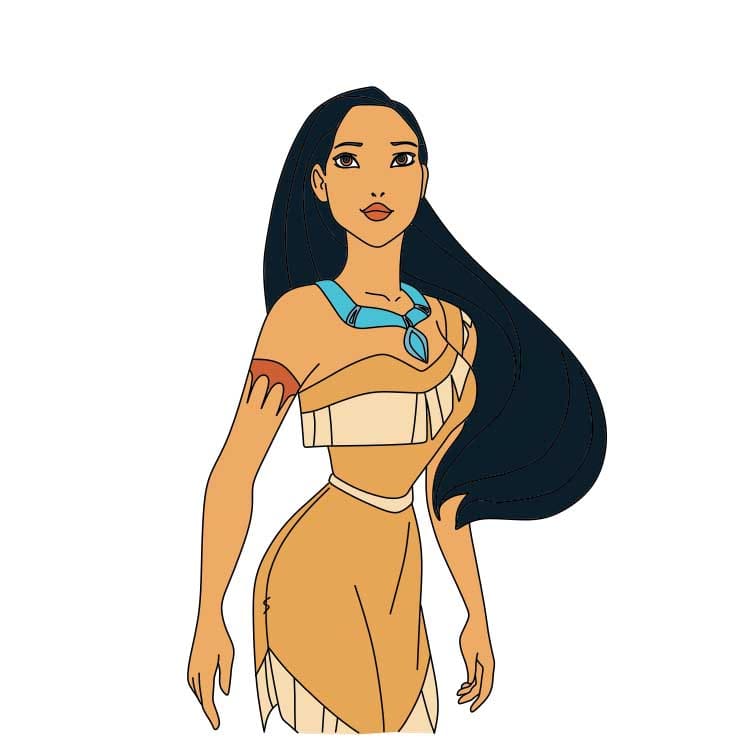 disegni di Come-disegnare-Pocahontas-Passo-8-1